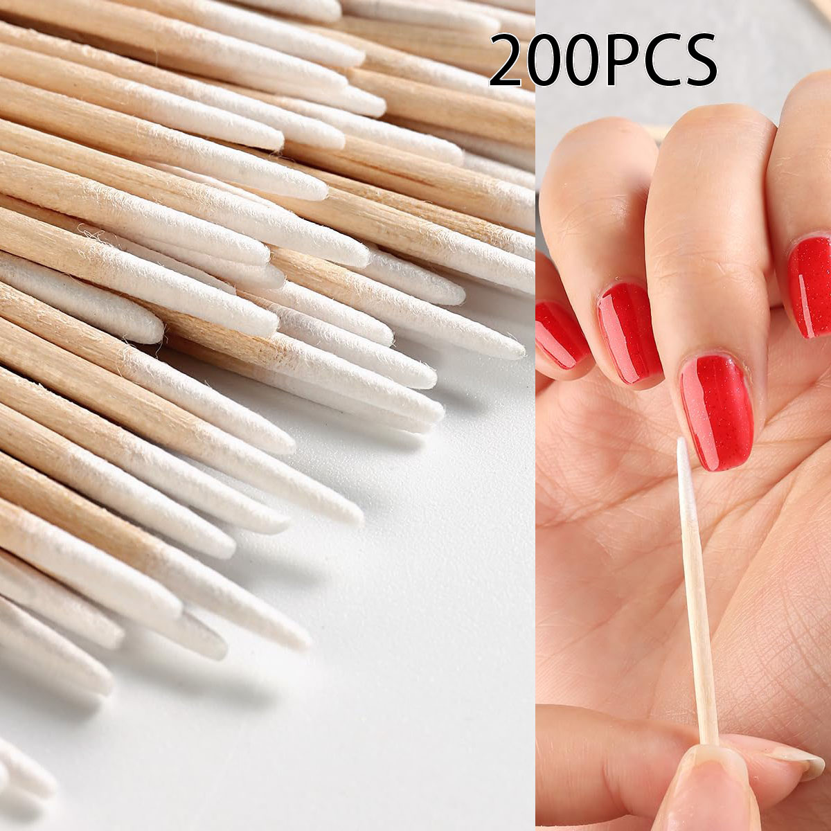 200pcs Nails Art Wood Cotton S - Contour Palette Stick ulasan dan harga